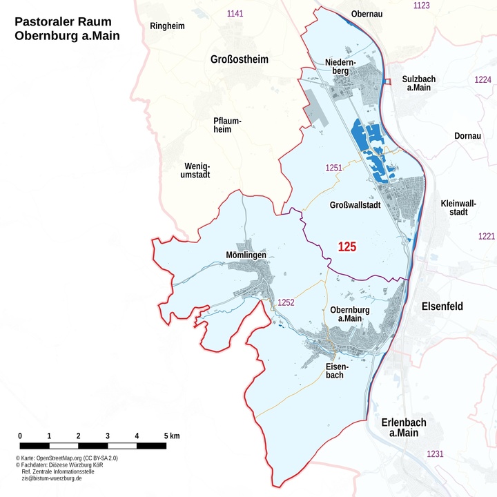 Übersichtskarte: Der Pastorale Raum Obernburg