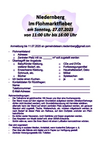 Plakat: Hofflohmarkt Niedernberg am 27.7.2025